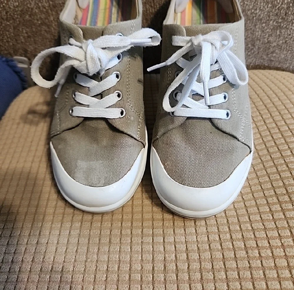 DANSKO Canvas Lace-Up Sneakers in Light Taupe size 36